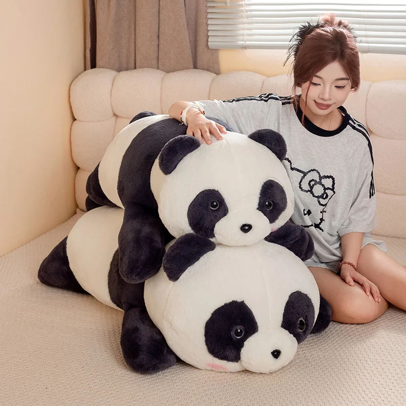 

Cute Simulation Giant Panda Plush Long Pillow Stuffed Animal Lying Lifelike Bears Model Plushie Doll Funny Toy for Girls Gifts