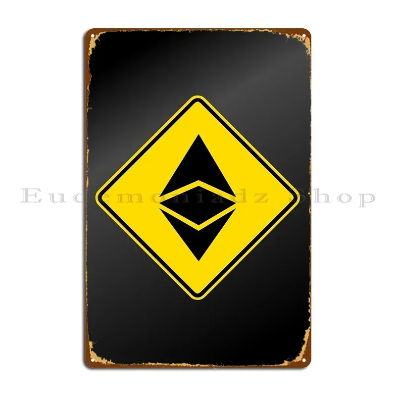 Plaque Métallique Personnalisée Ethereum Cryptocurrency pour Bar, Cave, Club, Affiche en Étain