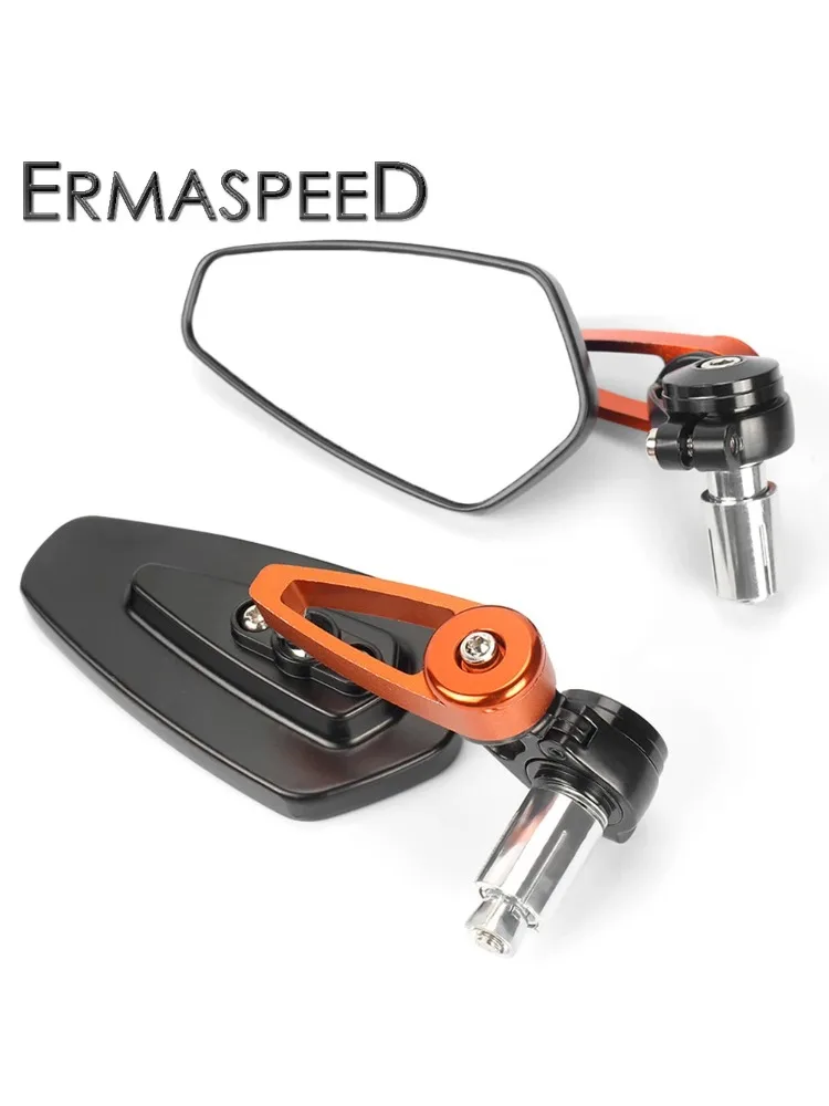 Rétroviseurs de moto CNC 7/8 "22mm, verre transparent universel, extrémité de barre de Scooter, miroir de guidon, accessoires de rétroviseur