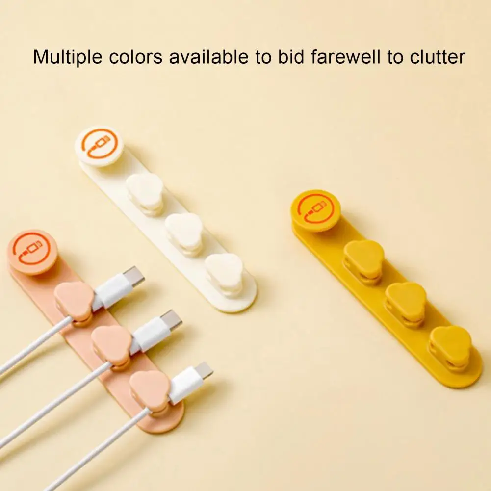 Desktop Wire Holder Cable Organizer Soft Elastic Self-adhesive Simple Installation Non-slip USB Cable Holder Data Cable Buckle