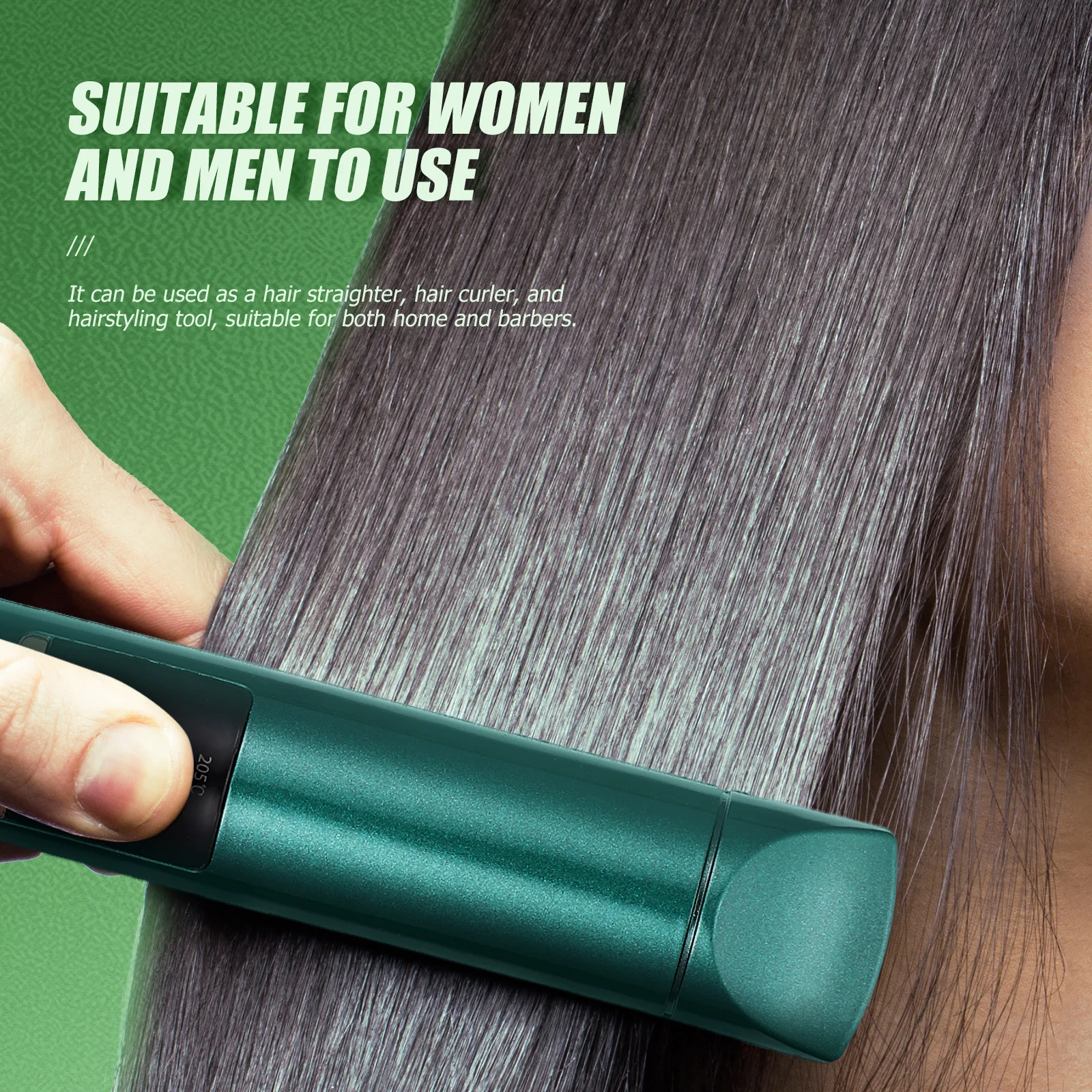 

Wireless Charging Hair Straightener Curler 3-In-1 Usb Rechargeable Portable Flat Iron Curling Wand For Travel Home Use