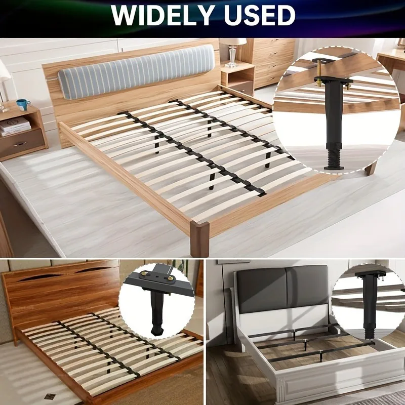 6Pcs Adjustable Bed Support Legs 5.31-8.66 Inch Heavy-Duty Plastic Furniture Slats for Sofa Dresser Bed Frame Anti-Slip Grip image 6