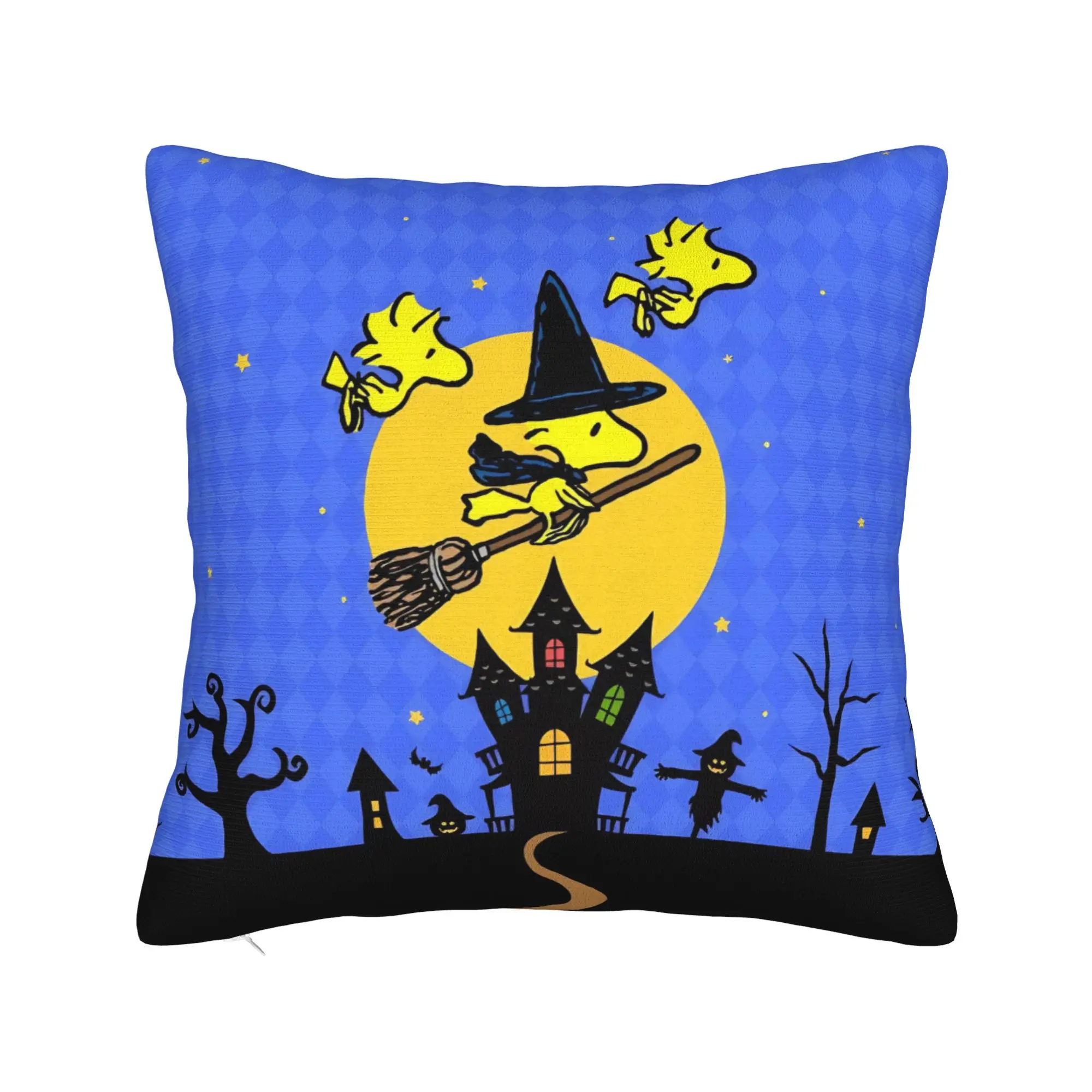 Halloween Snoopys Pillowcase Polyester Cushion Cover Gift Witch Pillow Case Cover Chair Zippered 40X40cm