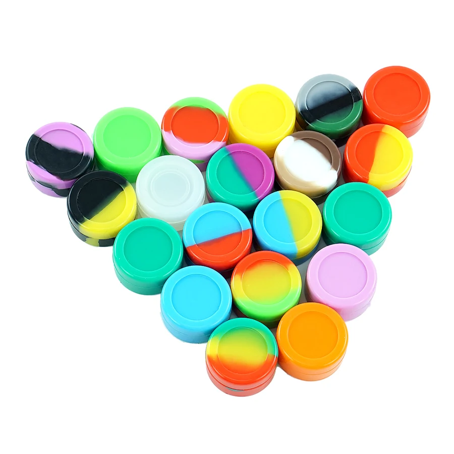 9 Pcs Non-stick Silicone Jar, Slicks Bottle, Logo Customization, Storage Can for Wax Oil Cosmetic, Wholesale, 5ml