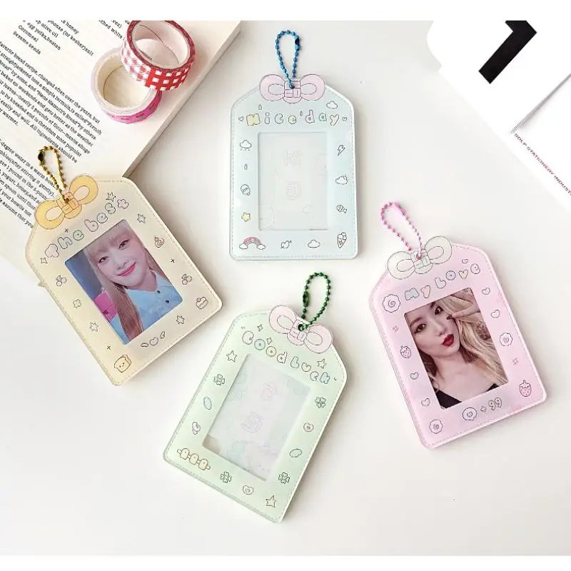 1 Piece Desktop Protection Card Film Card Cover Practical Four-leaf Clover Puppy Certificate Photo Acrylic Card Cover Card Brick