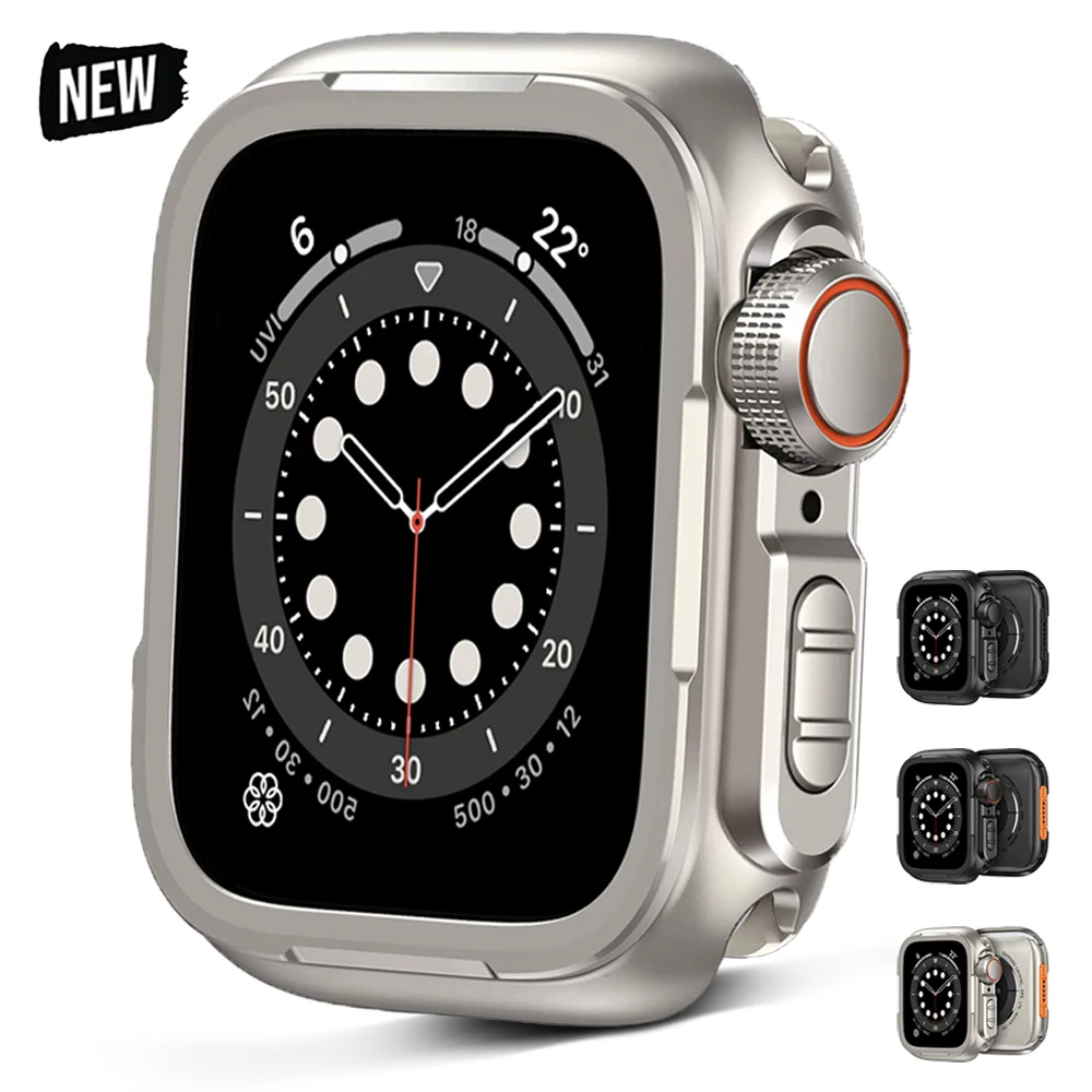 

Чехол из сплава для Apple Watch Ultra 3 2 49 мм серии 11 10 46 мм 9 8 7 45 мм Металлический чехол для IWatch 6 5 SE 44 мм Жесткий защитный бампер