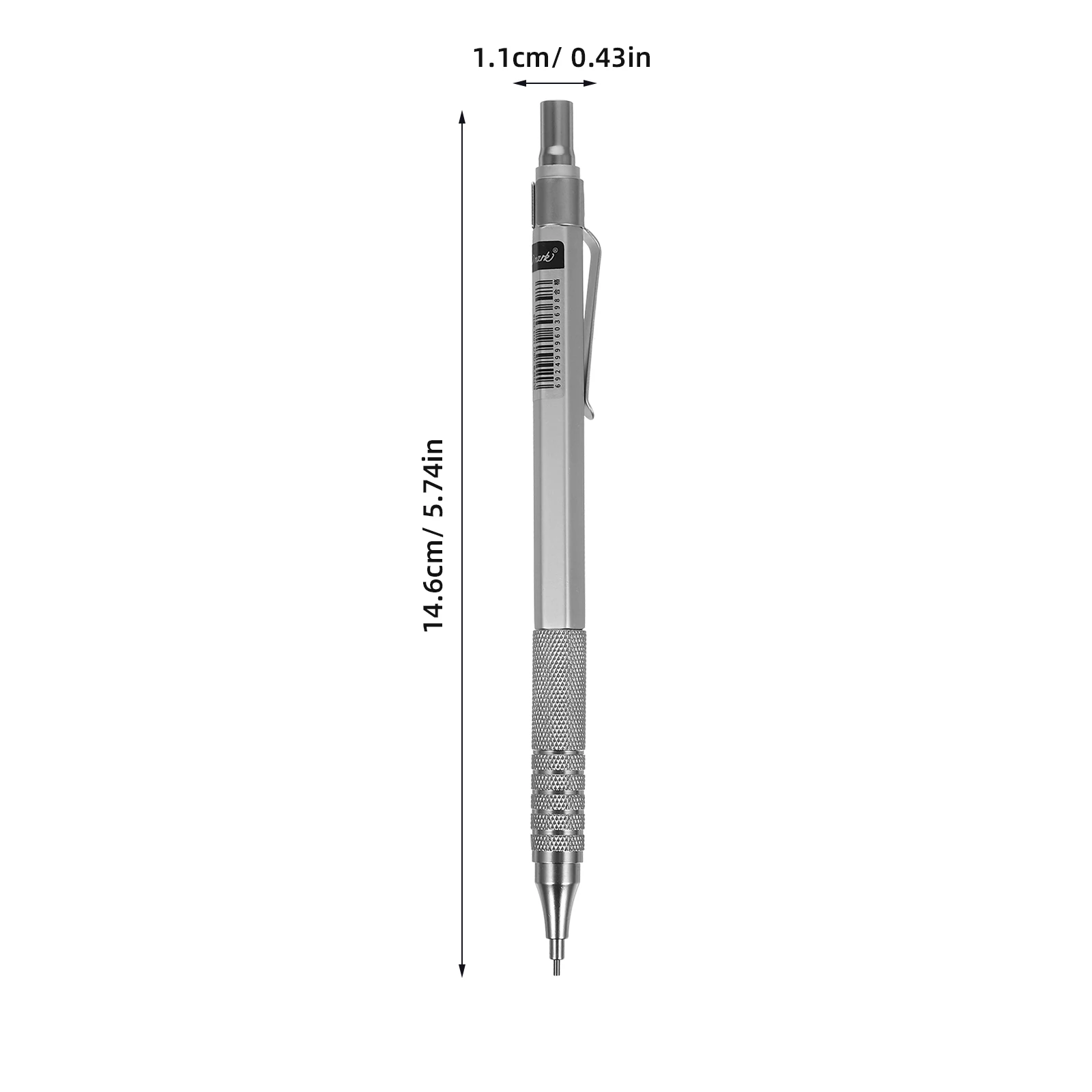 Dovést tužky 0.7 mm plný kov kresba malba automatický tužka s vede úřad škola papírnictví poskytnout (silver)