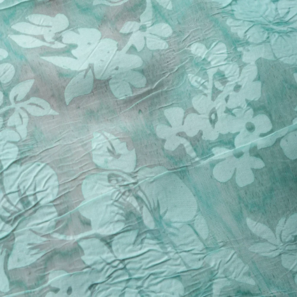 

Embossed Crinkled Print Cotton Fabric Translucent Dark Flower Black Grey Cloth Skirt Handmade Diy Designer Clothing Cloth
