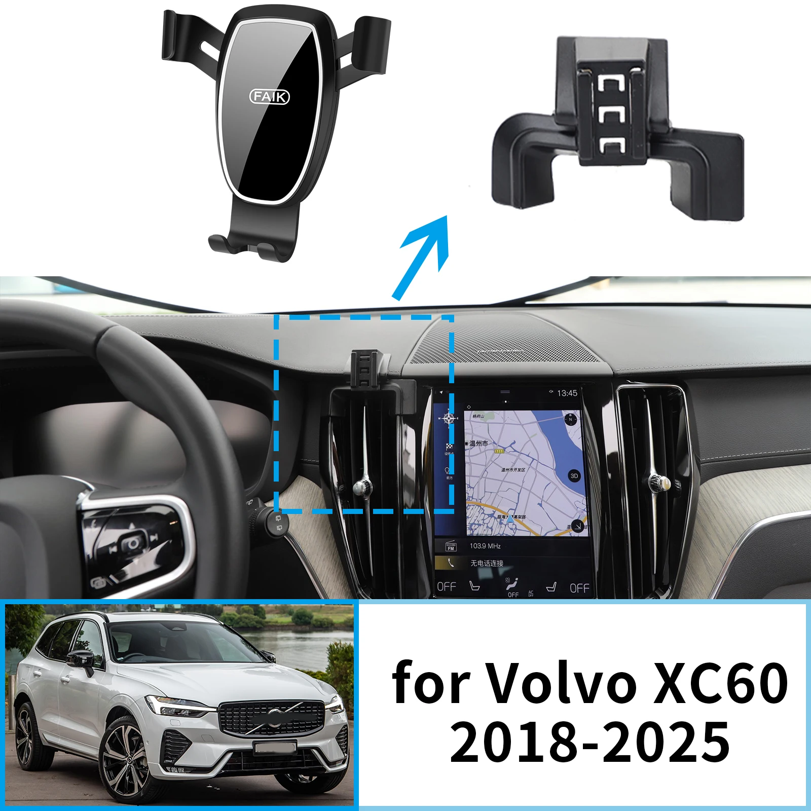 

Car Mobile Phone Holder for Volvo XC60 2018~2025 GPS Bracket Accessories Navigation Stand Auto