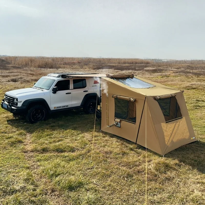 

Ткань Оксфорд, уличная боковая палатка для автомобиля, расширительное укрытие, дышащие портативные палатки для кемпинга, просвет, дымоход, дорожная палатка