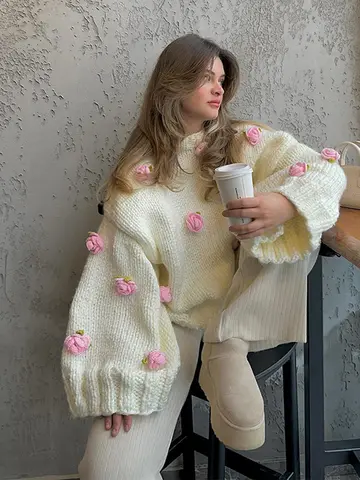 Женский вязаный пуловер Chin.Sweety