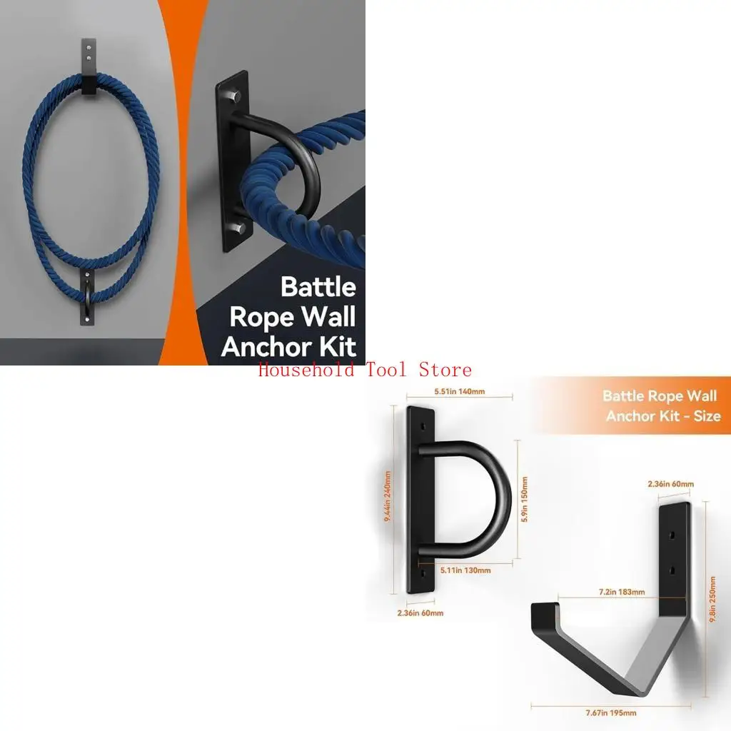 

Practical Battle Rope Wall Mount Rack With Storage Hook Perfect For Keeping Training Area Neat And Organized