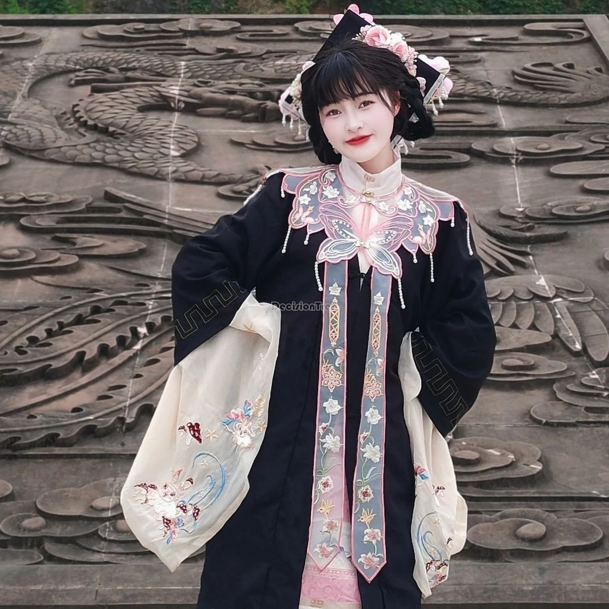 2025 butterfly streamer chinese ming dynasty hanfu cloud shoulder streamer embroidered cloud shoulder cape hanfu accessories