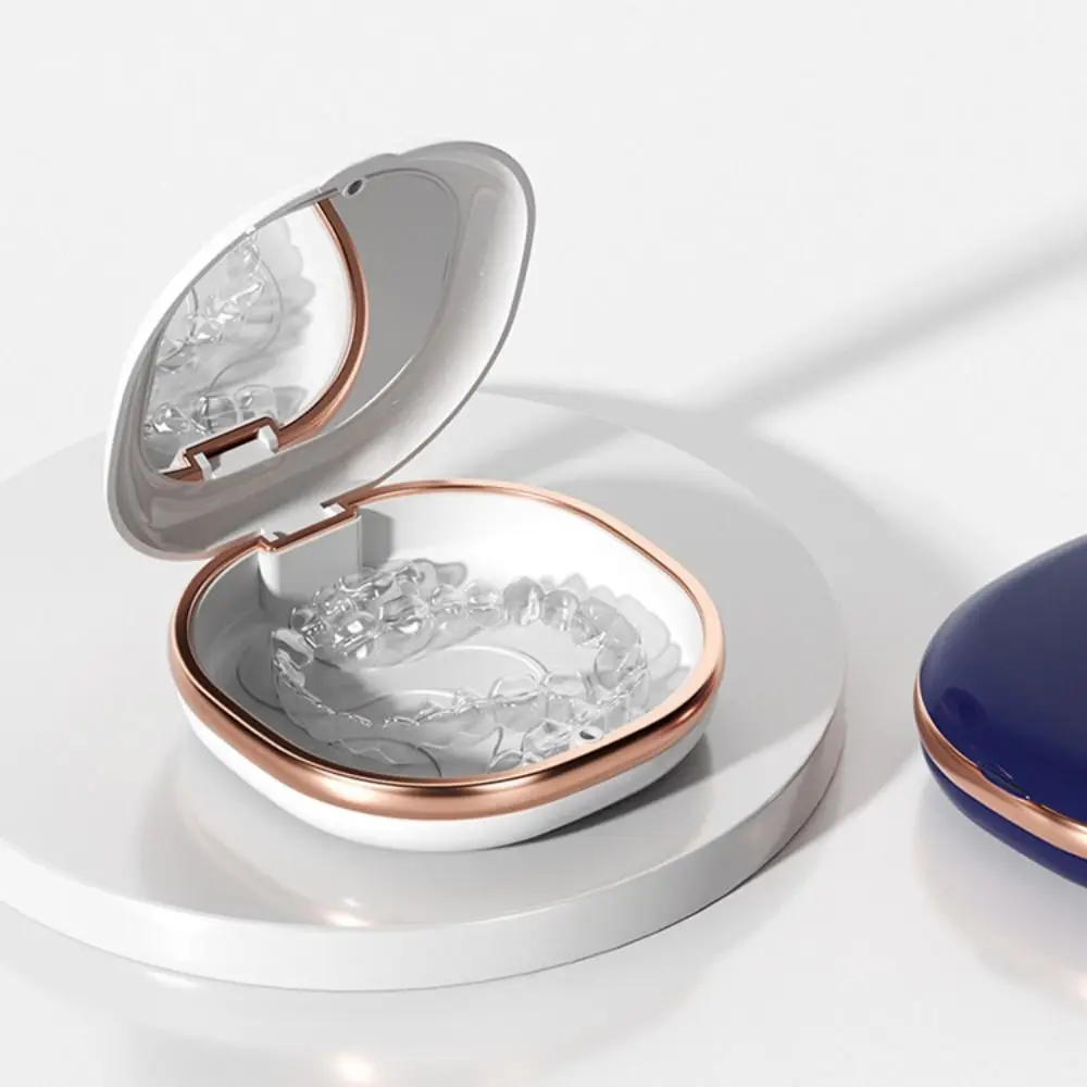 Reizen met spiegelbeugels Doos Aftappen Soak Box Kunstgebit Opbergdoos Reinigingsdoos Orthodontische Retainer Case