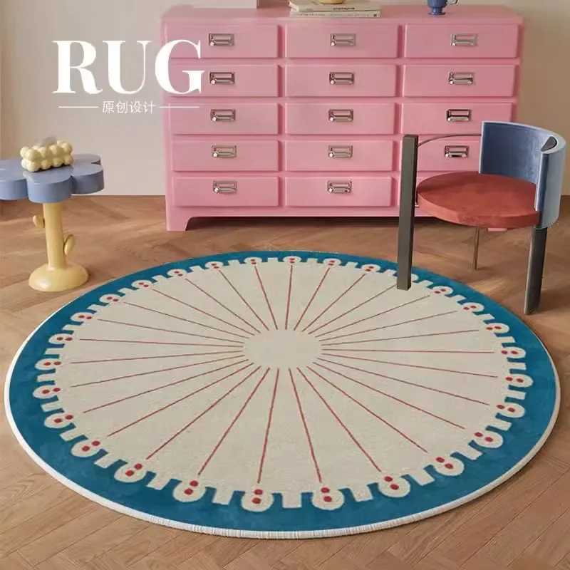 

Round Living Room Carpet Cute Art Color Bedroom Bedside Plush Rugs Large Home Decoration Sofa Coffee Table Soft Mats Ковер Tapis