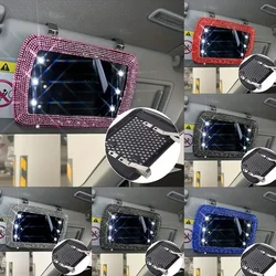 Diamond Crystal Car Visor Decoration Mirror Auto Women Makeup Mirror Sunshade Rear View Cosmetic Mirror Bling Car Accessories