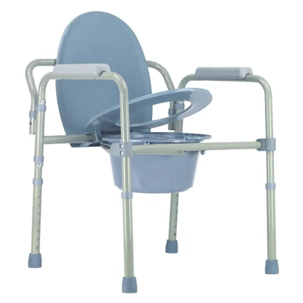 Height Adjustable Folding Toilet Chair Commode Chair For Elderly With Bucket