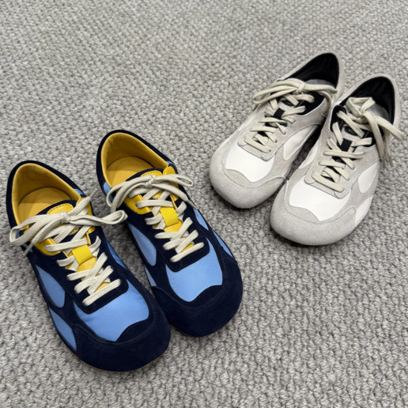 

Женские винтажные новые уродливые милые туфли на плоской подошве, лето 2022, высокое качество, роскошная дизайнерская обувь Y2k с круглым носком, разноцветная спортивная повседневная обувь