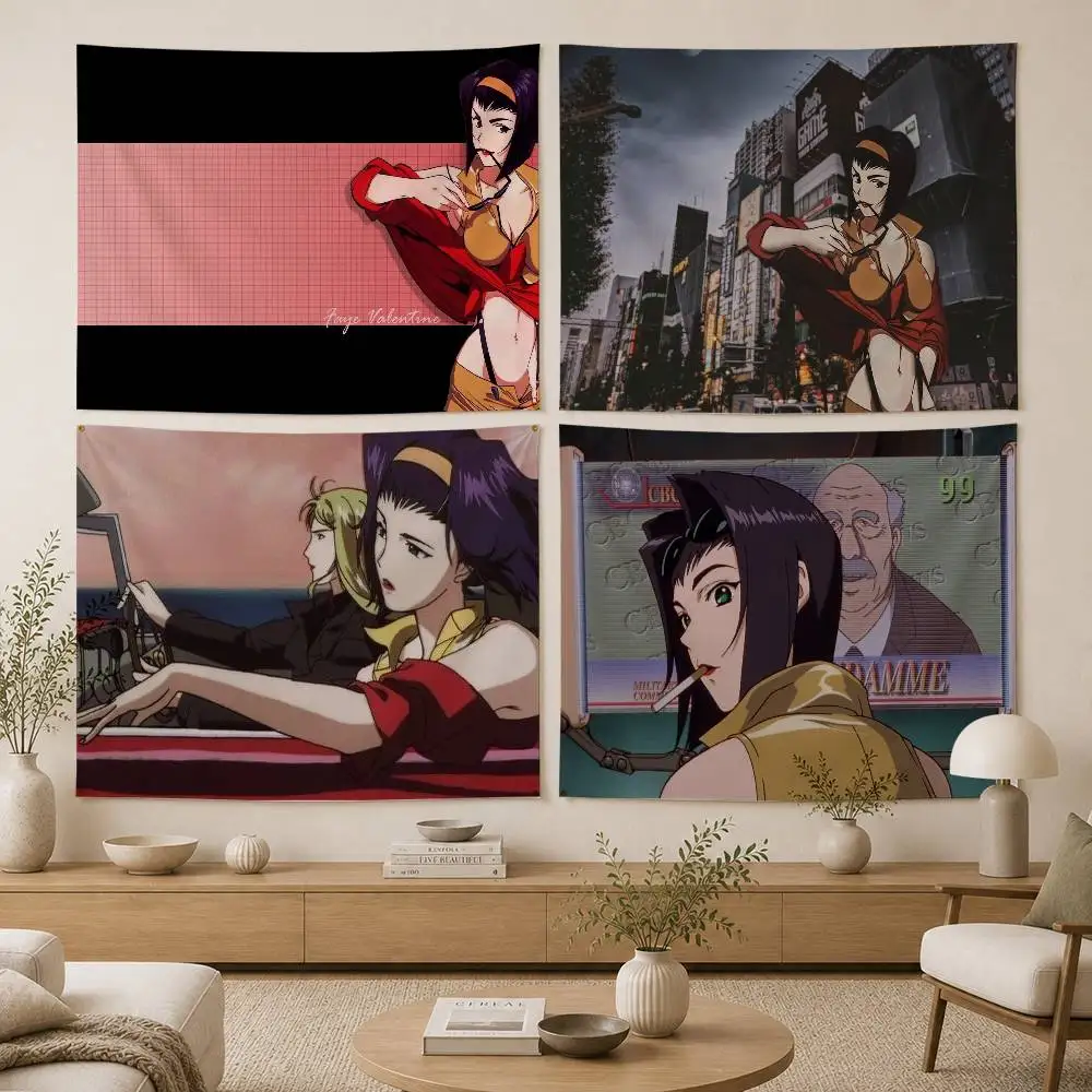 Cowboy Bebop Faye Valentine Flag Digital Printing Banner for Garage Wall Out Door Decoration
