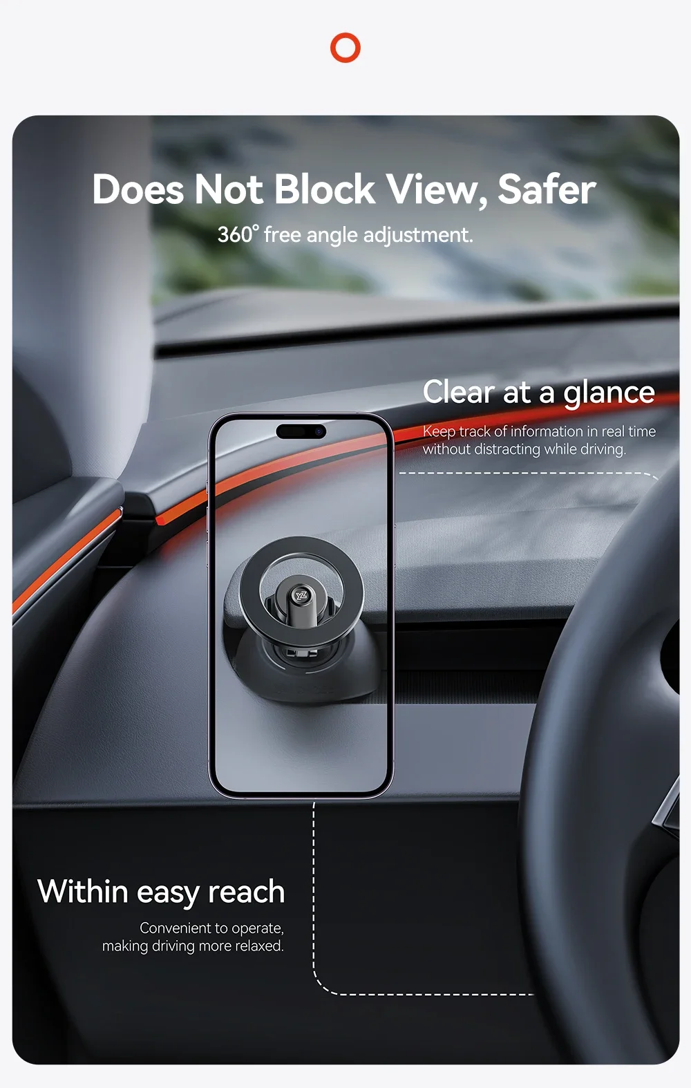 YZ Für Tesla Model 3 Y YL Highland Juniper Magnetische Auto-Handyhalterung 360° ° Drehbare Metall-Autohalterung, verschiedene Ausführungen, einfache Installation, Innenraumzubehör, Unterstützung für magnetische Telefone, Tesla – Detail 25