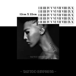 Roman Numerals Neck Waterproof Temporary Tattoo Stickers Tatouage Temporaire Homme Female Arm Finger Body Art Fake Tattoo Tatuaz