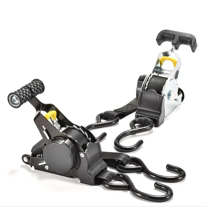 Length 3.3 meters Width 25 mm 100 kg Tension Motorcycle Tightener Belt Automatic Retractable Ratchet Belt 4pieces