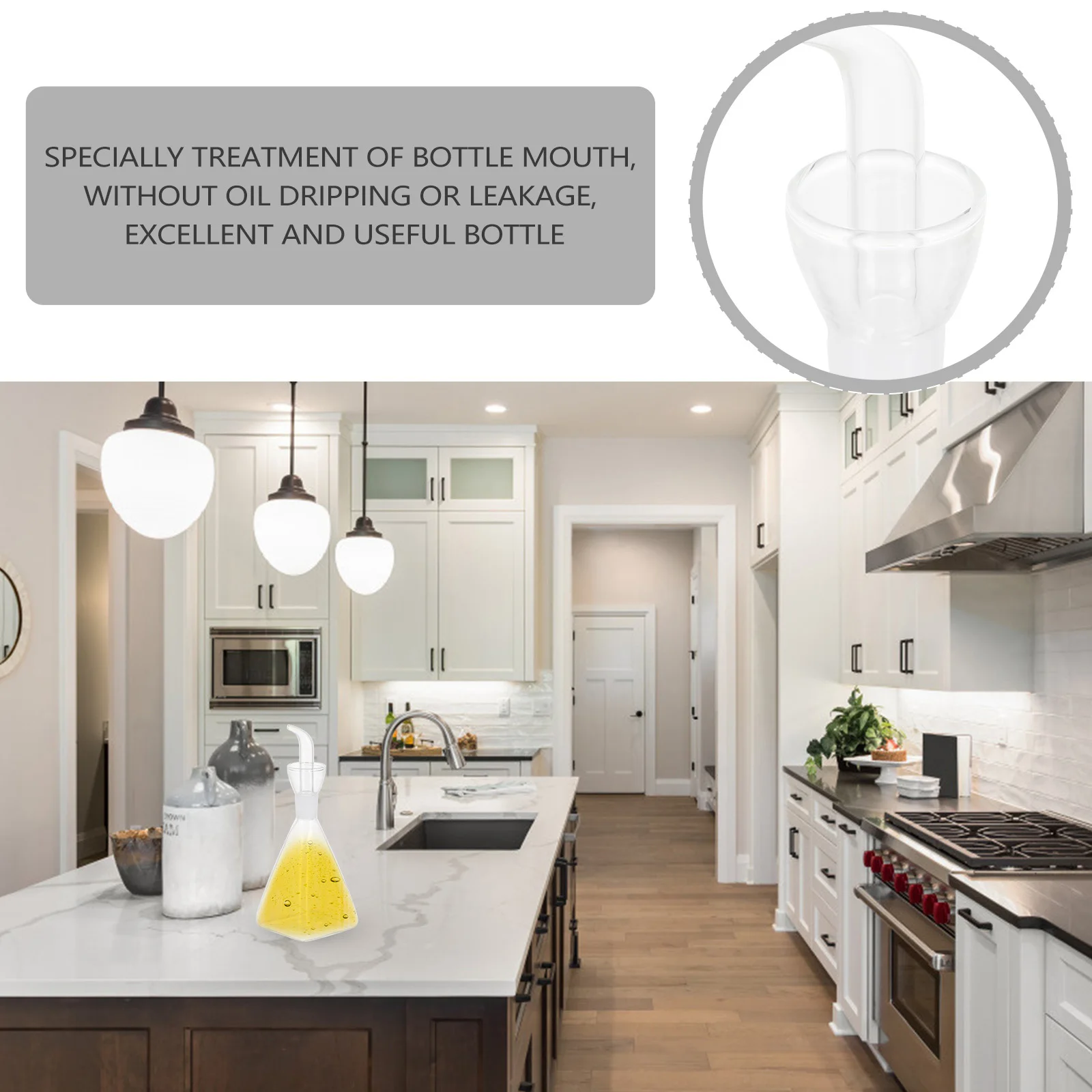 

1Pcs Clear Glass Oil Bottle Creative Simple Seasoning Container Multipurpose for Kitchen Home Buffet Bbq Picnic Vinegar Soy