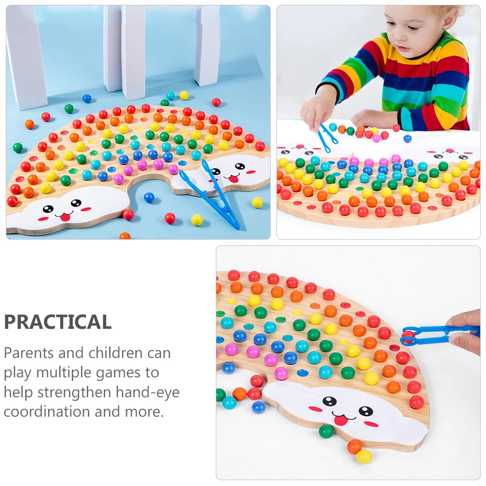 1 conjunto 1 conjunto de contas de clipe crianças brinquedo educativo contas engraçadas jogo de corte seguro reconhecimento de cor de madeira aprendizagem para cedo