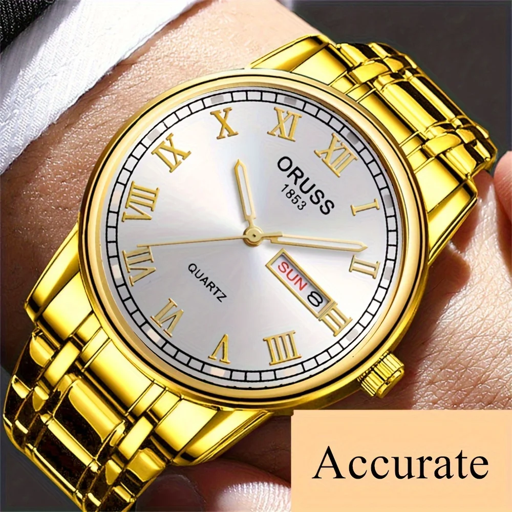 Handsome youth classic trend watch atmospheric classy gentleman fashion foreign style double calendar durable leisure sports Bus