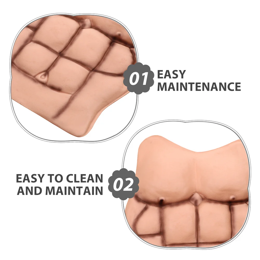 2 個の偽の胸筋リアルな着用可能な ABS 男性用軽量筋肉スーツ小道具コスプレハロウィンコスチュームに簡単に着用できます