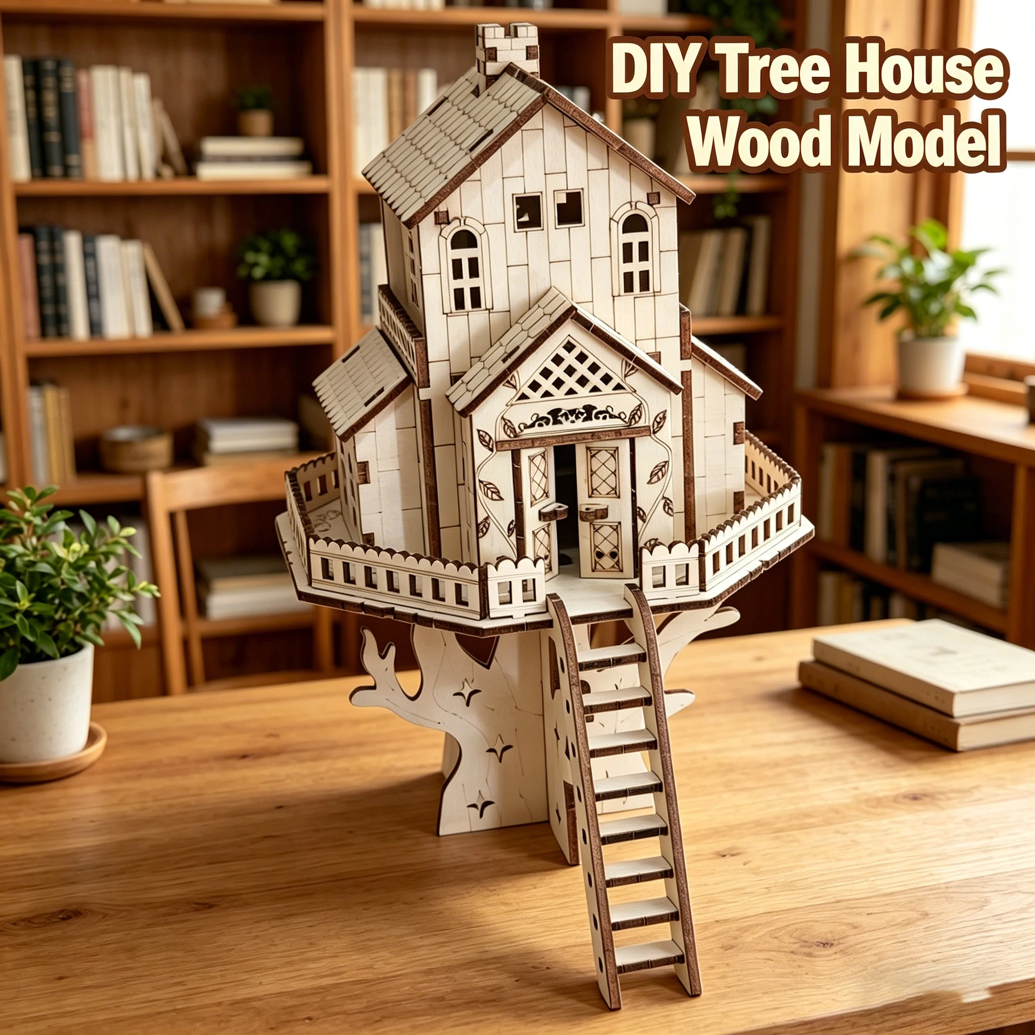DIY Fairy Tale Tree House 3D Wooden Puzzle Model
