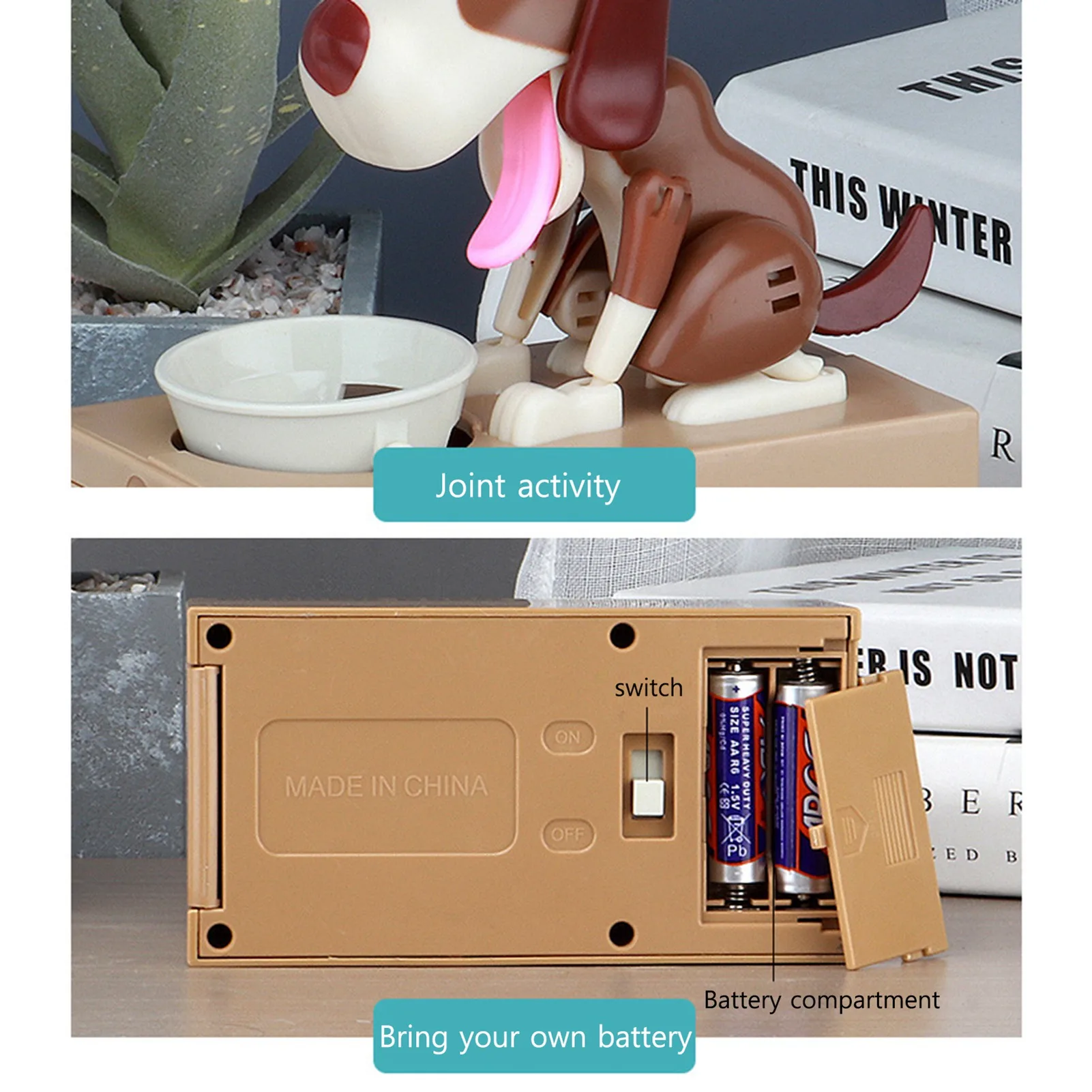 C2 Creative Children'S Toys Steal Money Dog Money Bank Cute Cartoon Dog Piggy Bank Smart Puppy Cat Box Piggy Bank Birthday Gift