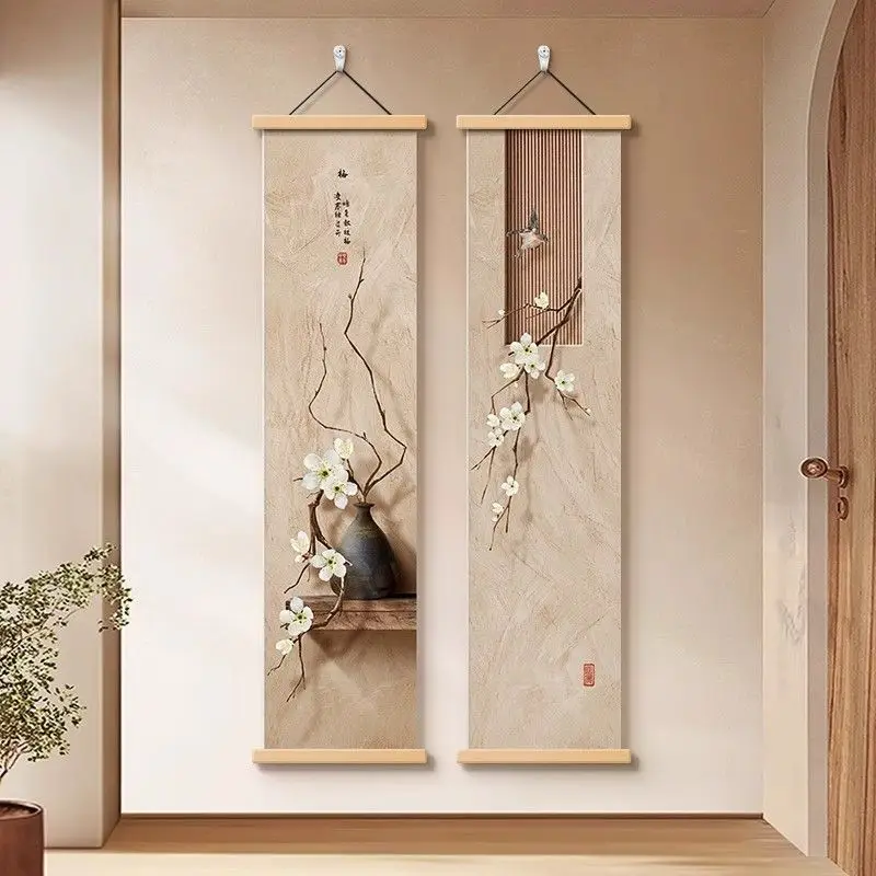 Japanese Zen Wall Hanging Decor for Tea, Corridor, Background Wall - Enso Circle Rock Garden Cloth Tapestry, Room Decor Aestheti
