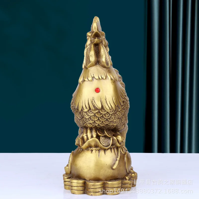 Cornucopia Brass Ornament Money Yuanbao Zodiac Rooster Decoration Craft