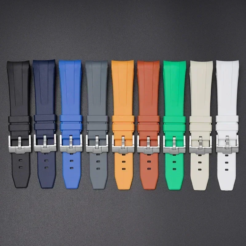 22mm Curved End Strap for Swatch X Blancpain Fifty Fathoms Five Ocean Series Waterproof TPU Rubber Watch Band for Men Women