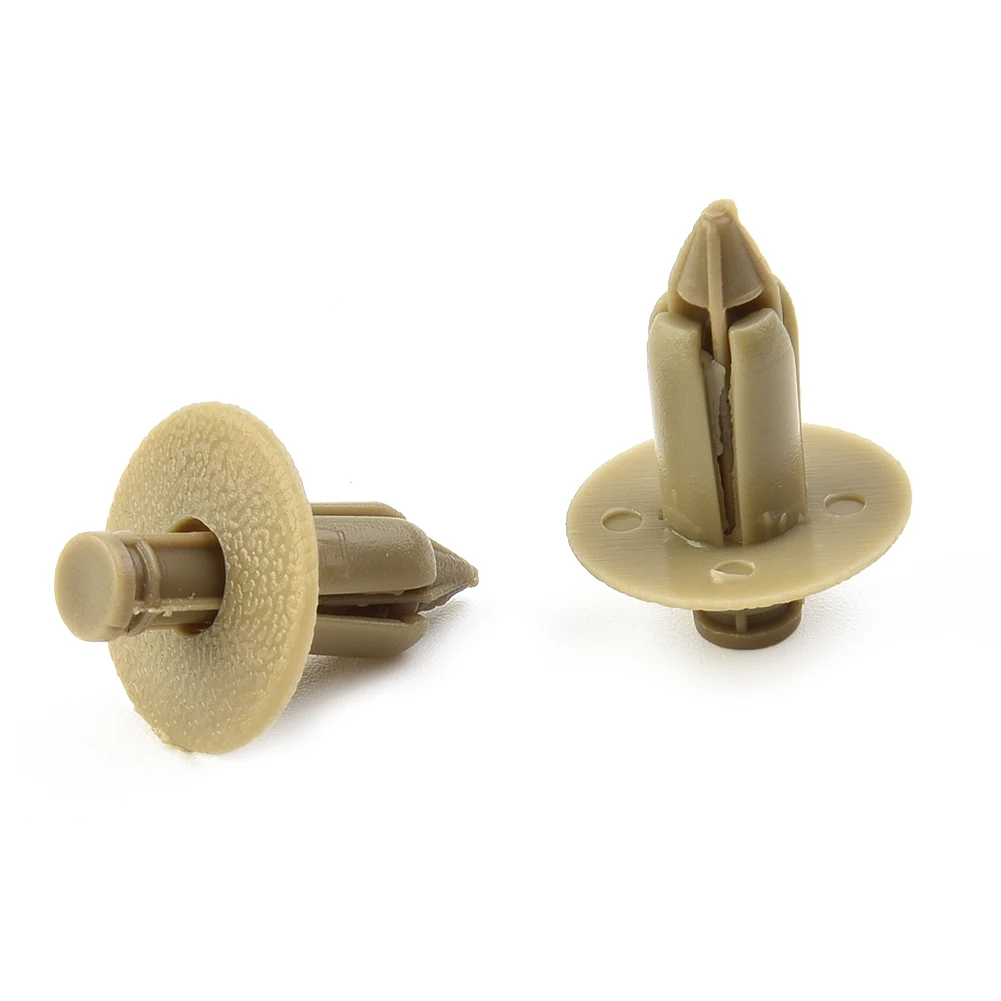 

10pcs 7mm Hole Diameter Plastic Door Trim Fender Rivet Clips Beige P04 For Fender Clips, Engine Cover And Splash Shield Retainer