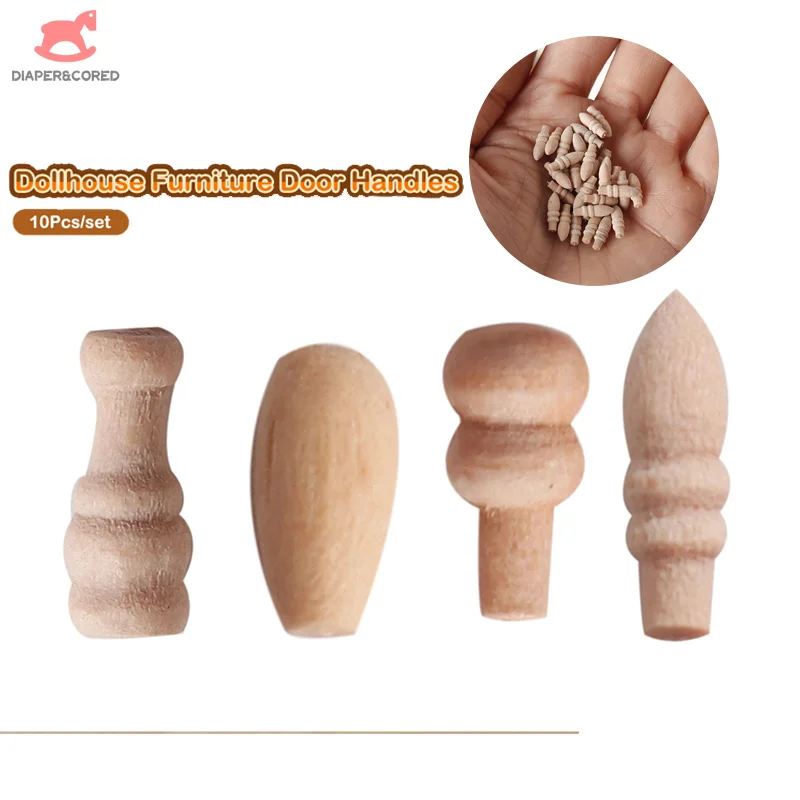 1:12 Dollhouse Miniature Wooden Furniture Door Handles Mini Furniture Part Drawer Handles Door Window Pull Model Decor Toy