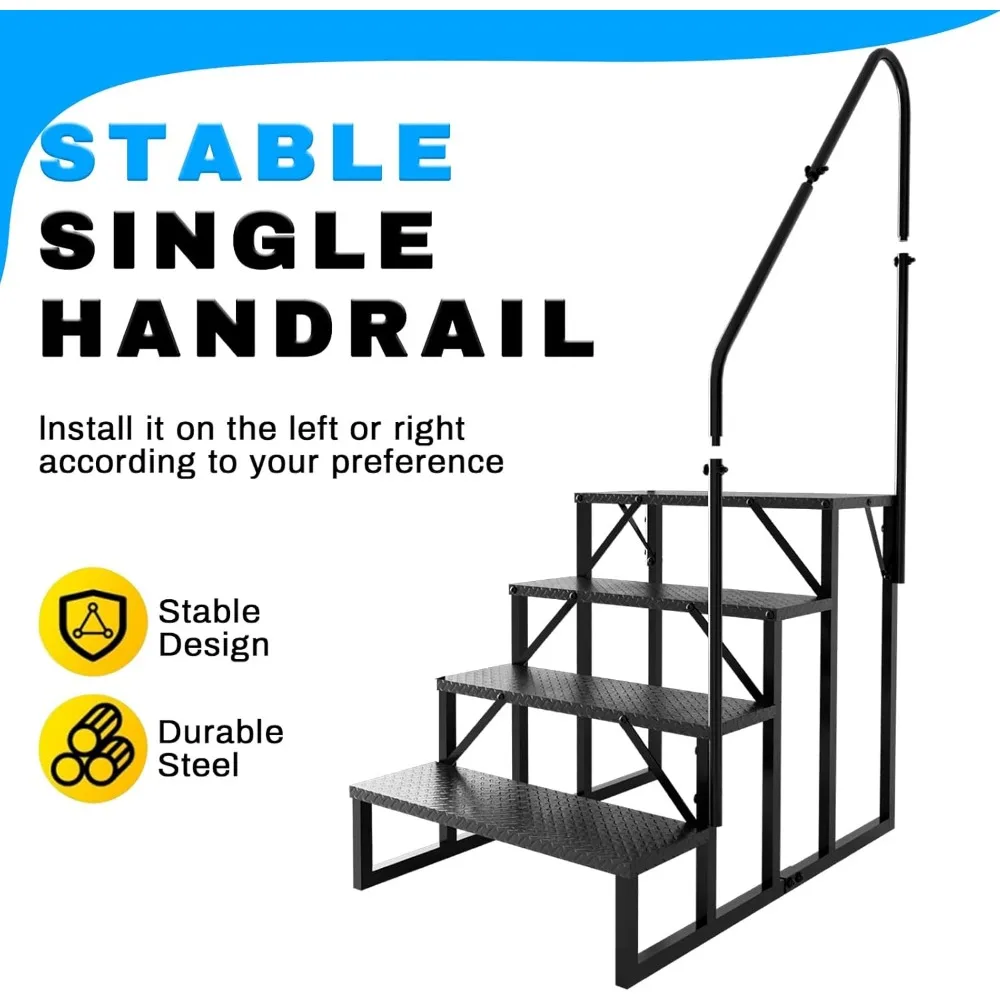 Escada dobrável multiuso de alumínio 7 em 1, extensão resistente, padrão EN 131, 12,5 pés