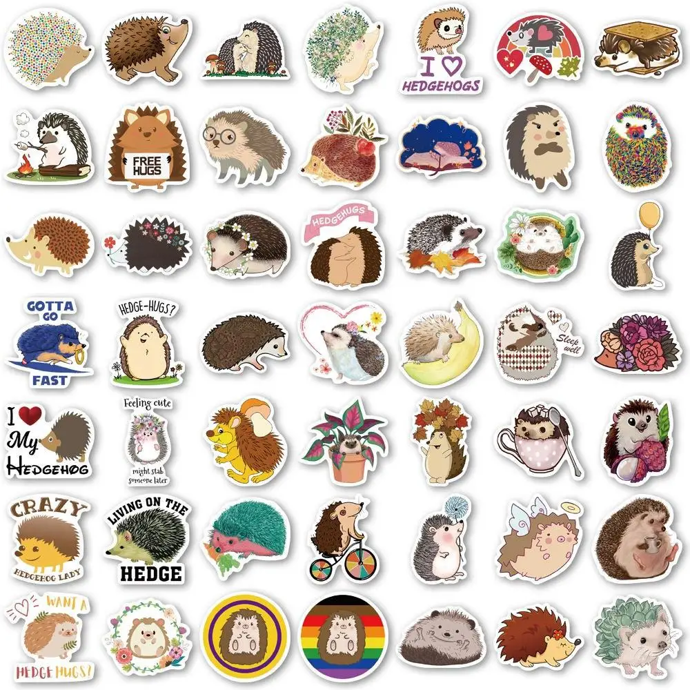 100 قطع الكرتون لطيف القنفذ الكتابة على الجدران ملصقات للماء جراب هاتف صندوق عربة الشارات ملصقات حساب اليد #4