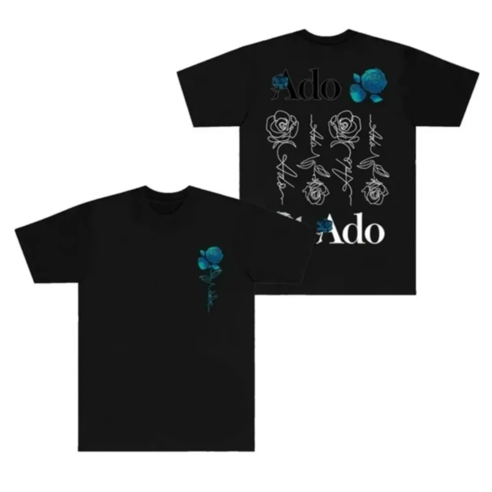 

Ado Blue Rose Merch T-Shirt Wish World Tour Unisex For Women/Men Summer Casuals Short Sleeve Tshirt Fashion Streetwear