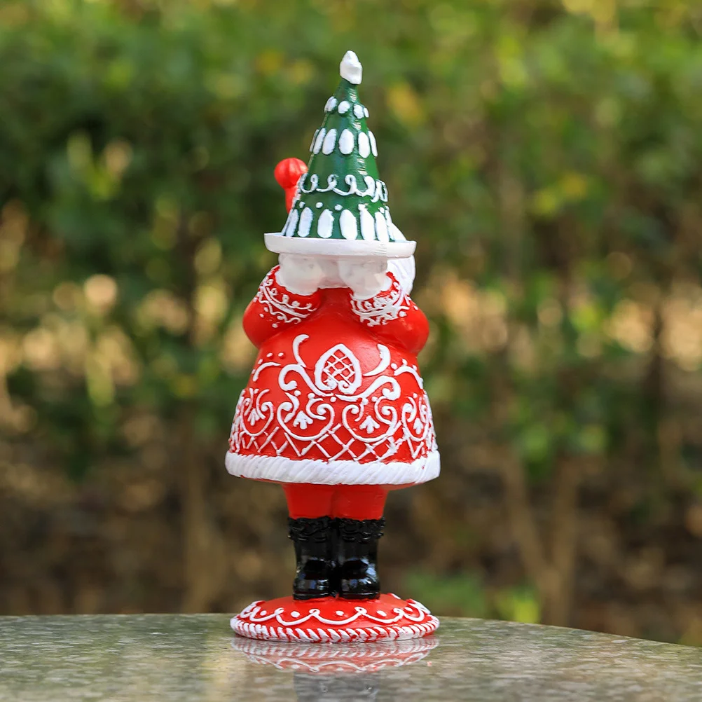 

Christmas Resin Miniature Santa Sculpture Durable Small Decoration Xmas Ornament Christmas Desktop Charms Miniature Decor