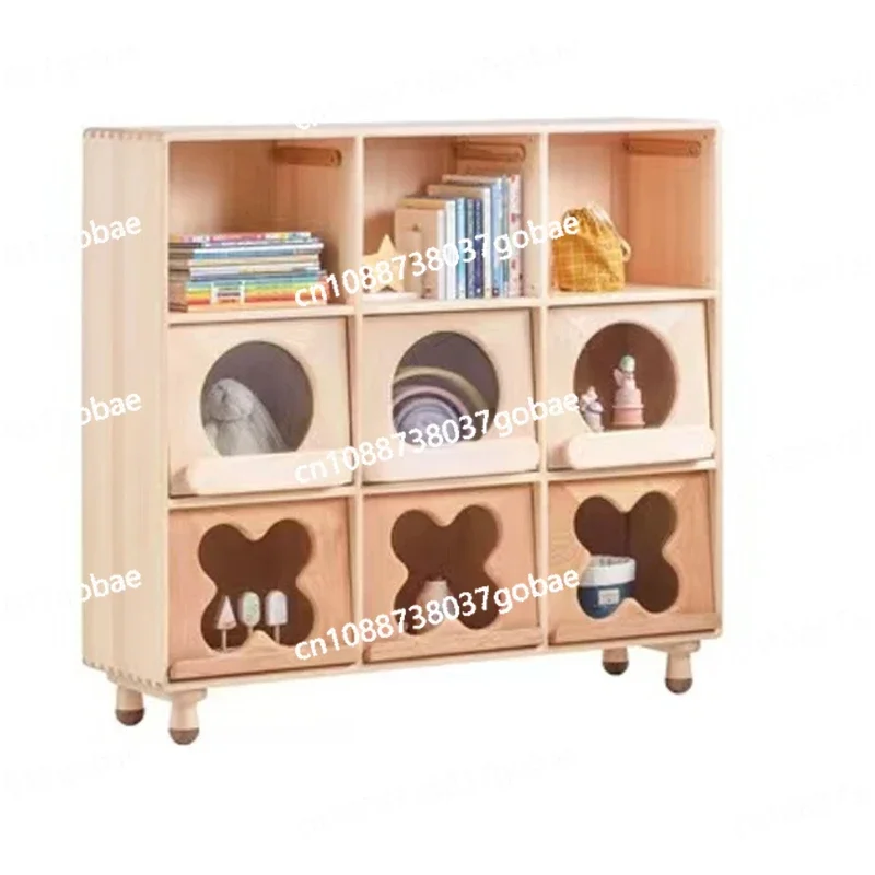 CX all-solid wood children's cabinets, sugar cabinets, multi-functional cabinets, flip boards can be stacked.