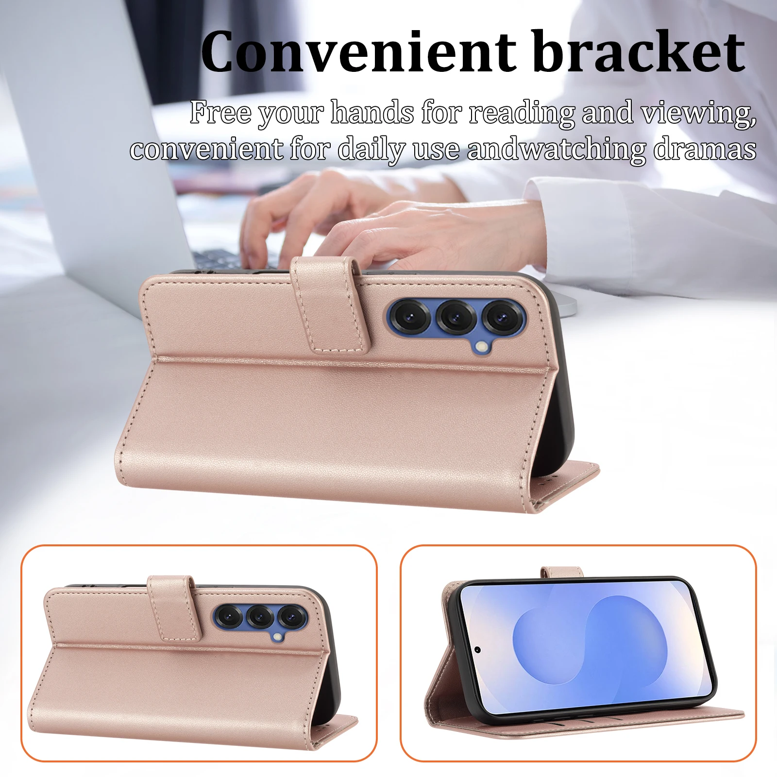 Oder Samsung A56 Serie Schutzhülle Flip Wallet Case mit Kartenfach Kunstleder Handyhülle – Detail 8
