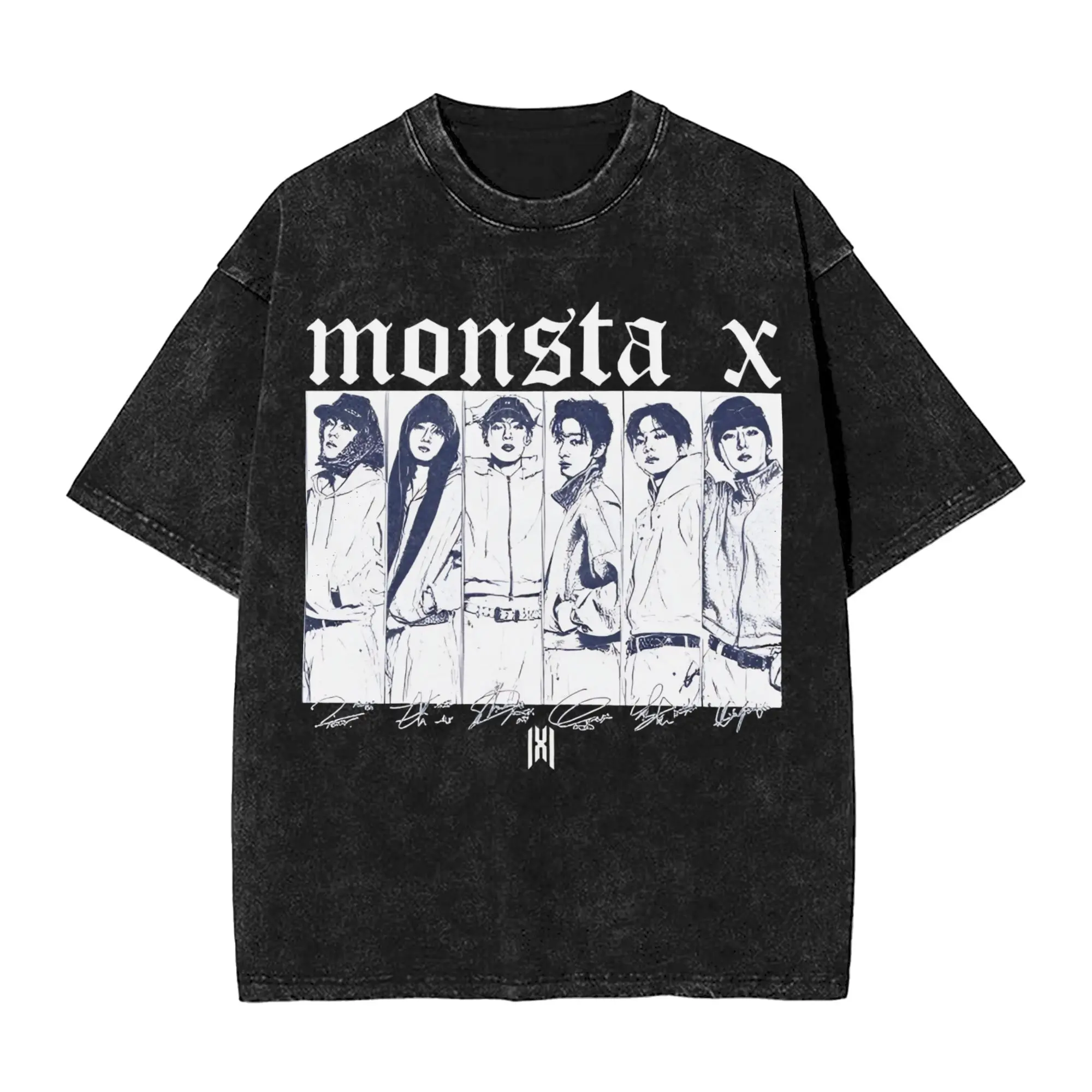 Summer Monsta X the X Nexus North America World Tour Washed Shirts Merch Oversize T-Shirts  for Men Women Tees
