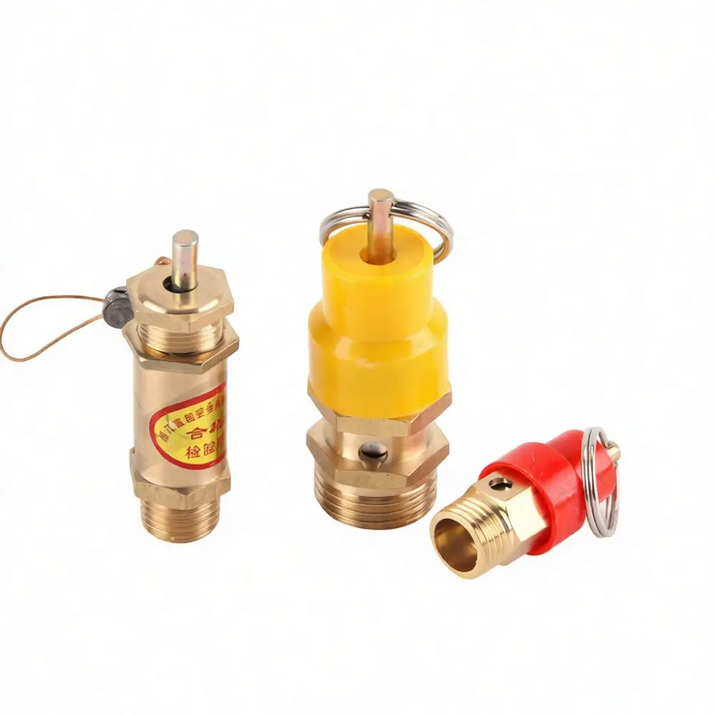 Premium Brass Pressure Relief Valve Air Compressor Safety Switch Spring Loaded Exhaust Fitting For Industrial Pipe