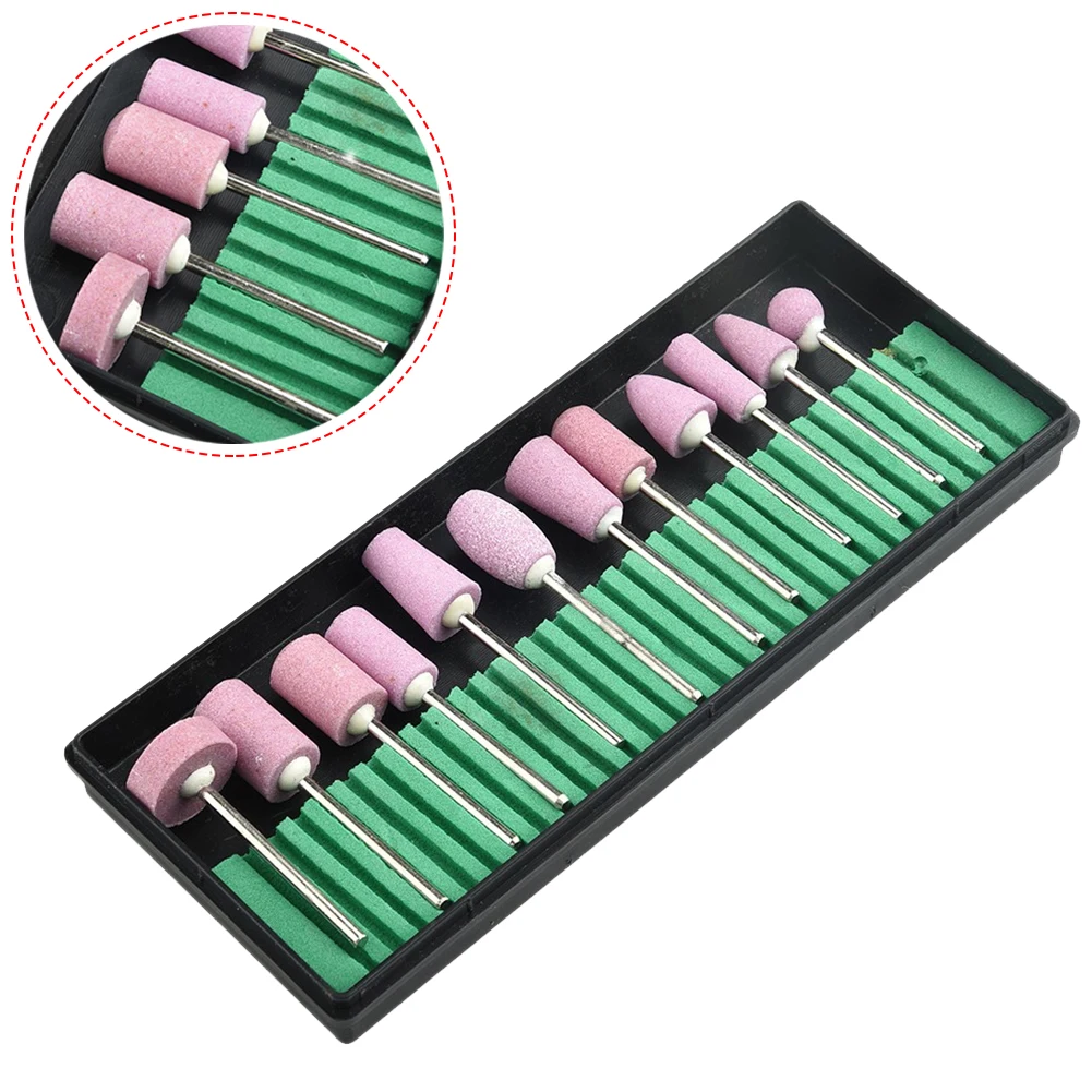 12pcs For Mini Ceramic Grinding Head Milling Polishing Rotary Polishing Head Box Power Tool Accessories For DIY