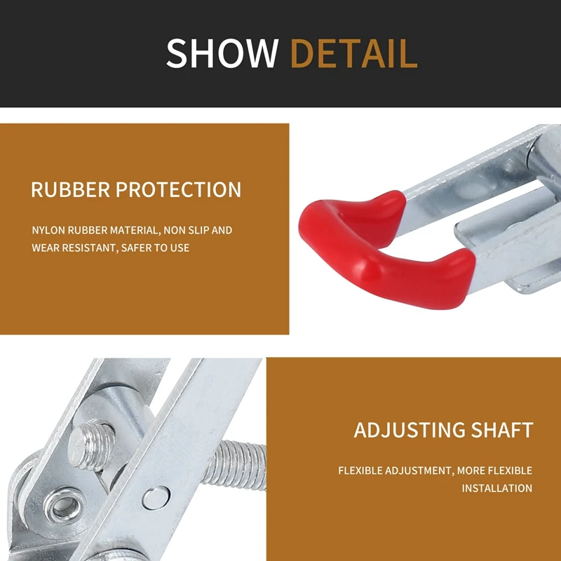 

10 Pack Adjustable Toggle Latch Clamp 150Kg Holding Capacity, 4001 Heavy Duty Quick Release Pull Latch Toggle Clamp-AB09