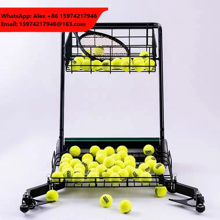 GZXG-08 Multifunction Metal Tennis Ball Cart Aluminium And Iron Sports Training Aid