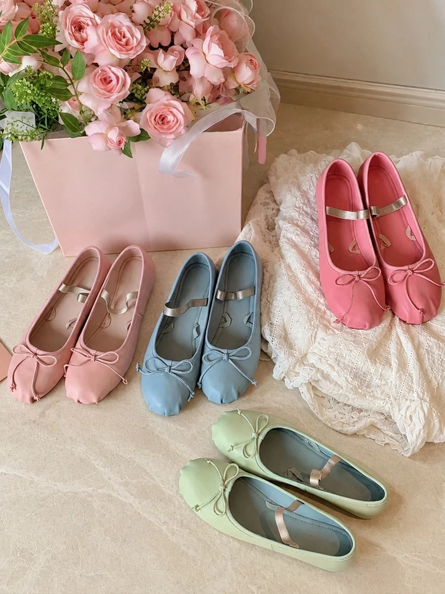 soft-leather-knot-ballet-mary-jane-flat-shoes-women's-summer-slip-on-elastic-band-egg-roll-heels-fashion-footwear