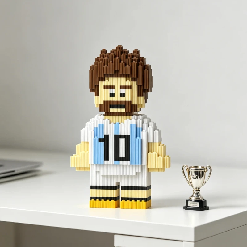 

Soccer Player Number 10 Building Blocks Set DIY Micro Particle Assembly Toys Sports Theme Desk Decor Creative Collectible Gift